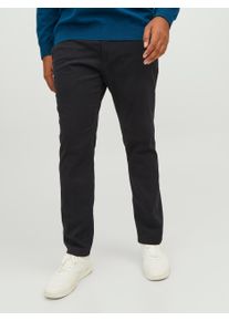 Jack & Jones PlusSize Herren Chinohose "JPSTMARCO JJDAVE LC NOOS PLS", schwarz, modisch, Gr. 40, JACK & JONES PLUSSIZE, unifarben, Web, Obermaterial: 98% Baumwolle, 2%
