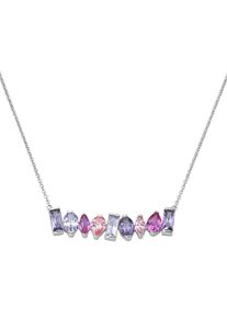 Damen Collier "Korund pink und Zirkonia mehrfarbig, Silber 925", 45cm, Silber 925 (Sterlingsilber), bunt, Giorgio Martello MILANO, Silber 925