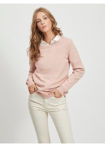 Vila Damen Rundhalspullover "VIRIL-O-PULLI", rosa, Basic, Gr. XXL, Feinstrick, Obermaterial: 50% Viskose, 27% Nylon, 23% Polyester, Pullover,