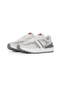 Tommy Jeans Damen Plateausneaker "TJW TECH RUNNER", Gr. 40, grau, Leder, Textil, sportlich, Schuhe, Freizeitschuh, Halbschuh, Schnürschuh mit