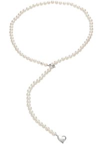 ADRIANA Damen Perlenkette "Schmuck Geschenk Silber 925 Halskette Taormina Herz, T11", Silber 925 (Sterlingsilber)-Seide-Perlen, L: 60cm B: 6mm, bunt,