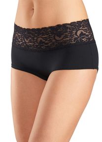 Vivance Damen Panty, Gr. 32, schwarz, Single Jersey, Obermaterial: 95% Baumwolle, 5% Elasthan. Spitze: 93% Polyamid, 7% Elasthan (LYCRA), unifarben,