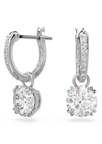 Swarovski Damen Paar Ohrhänger "Stilla Round, 5636717, 5638802, 5639975", Metall, silber, Metall, Ohrringe, mit Swarovski Kristall - Einhänger