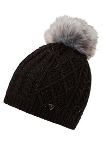 Ziener Damen Bommelmütze "ILLHORN hat", schwarz, Kunstfaser, Mützen