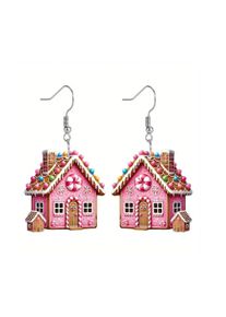 Adelia´s ADELIA ́S Damen Paar Ohrhänger "Weihnachtsschmuck Ohrringe Ohrhänger Lebkuchenhaus aus Acryl", Damen, bunt, Ohrringe, Weihnachtsschmuck Ohrhänger