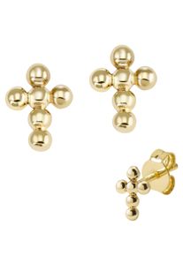 Firetti Paar Ohrstecker "Schmuck Geschenk Silber 925 Ohrschmuck Kreuz", Gelbgold 333, gold, Gelbgold 333, Ohrringe, Made in Germany