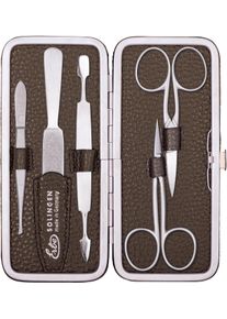 ERBE® ERBE Maniküre-Etui "ERBE Maniküre Set Bügel-Etui Serie "Piemont", schwarz, 5-tlg., Inox", B/H/T: 65mm x 150mm x 20mm 5 tlg., braun, B:65mm H:150mm