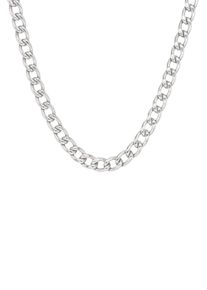 Firetti Damen Edelstahlkette "Schmuck Geschenk Panzerkettengliederung, 7 mm breit", 50, Edelstahl, B: 7mm, silber, Edelstahl, B:7mm, Halsketten, Made