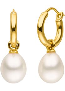 ADRIANA Damen Paar Creolen "Schmuck Geschenk Silber 925 Ohrringe Ravello, R33", Silber 925 (Sterlingsilber)-Perlen, gold, Silber 925