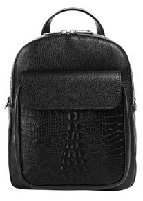CLUTY Cityrucksack, schwarz, Rindsleder, Leder, modisch, Rucksäcke, echt Leder, Made in Italy