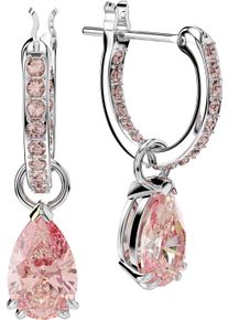 Swarovski Damen Paar Creolen "Stilla Pear Drop, 5636716, 5723564, 5723566", Metall, rosa, Metall, Ohrringe, mit Swarovski Kristall - Einhänger