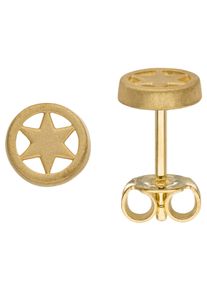 Jobo Damen Paar Ohrstecker "Stern", Gelbgold 375, gelb, Gelbgold 375, Ohrringe, 375 Gold 6 mm