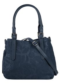 Samantha Look Damen Henkeltasche, blau, Leder, unifarben, Taschen, echt Leder, Made in Italy
