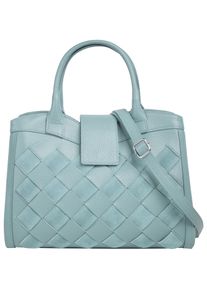 Samantha Look Damen Henkeltasche, blau, Leder, Taschen, echt Leder, Made in Italy