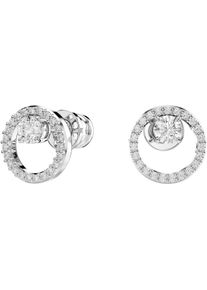 Swarovski Damen Paar Ohrstecker "Constella Pavé, 5692262, 5692263", Metall, silber, Metall, Ohrringe, mit Swarovski Zirkonia (synth.)