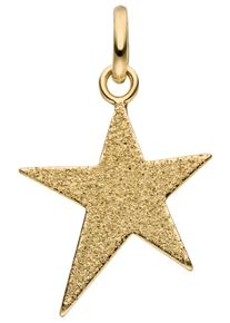 Jobo Damen Ketten-Anhänger "Anhänger Stern", Gelbgold 375, gelb, Gelbgold 375, Schmuckanhänger, 375 Gold beidseitig tragbar glitzernd oder matt