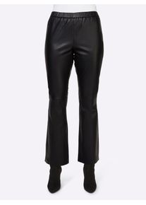Heine Damen Lederhose, schwarz, Gr. 40, unifarben, 100% Lammnappaleder, Hosen