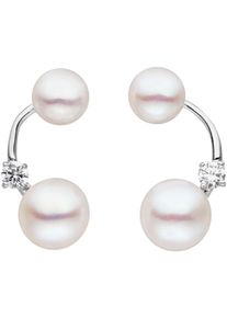 ADRIANA Damen Paar Ohrstecker "Schmuck Geschenk Silber 925 Ohrringe Sanremo, S30", Silber 925 (Sterlingsilber)-Perlen, weiß, Silber 925