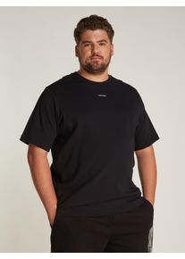 Herren T-Shirt "BT_NANO LOGO INTERLOCK T-SHIRT", schwarz, casual, Gr. XXL, CALVIN KLEIN BIG & TALL, unifarben, Single Jersey, Obermaterial: 100%