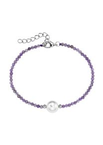 Lady Damen Armband, Silber 925 (Sterlingsilber)-Perlen-Glas, silber, Silber 925 (Sterlingsilber), Perlen, Glas, Armbänder