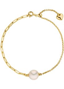 ADRIANA Damen Perlenarmband "Schmuck Geschenk Silber 925 Armkette Ravello Herz, R36", Silber 925 (Sterlingsilber)-Perlen, gold, Silber 925