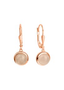ZEEme Damen Paar Ohrhänger "Silber 925 rosé-vergoldet mit echtem Rosenquarz", ONE-SIZE, Silber 925 (Sterlingsilber), rosa, Silber 925