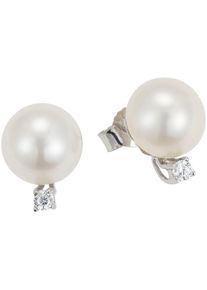 ADRIANA Damen Paar Ohrstecker "Schmuck Geschenk Silber 925 Ohrringe Sanremo, S12", Silber 925 (Sterlingsilber)-Perlen, weiß, Silber 925