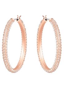 Swarovski Damen Paar Creolen "Dextera Round, 5383938", Metall, rosa, Metall, Ohrringe, mit Swarovski Kristall