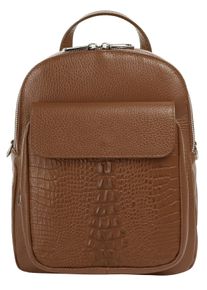 CLUTY Cityrucksack, braun, Rindsleder, Leder, modisch, Rucksäcke, echt Leder, Made in Italy
