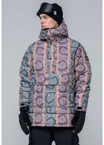 BULA Herren Skijacke, lila, Gr. S, kariert, unifarben, 100% Polyester, Jacken, mit wasserdichter Funktion