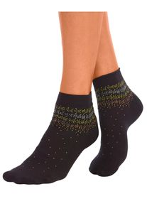 H.I.S. H.I.S Damen Kurzsocken, Gr. 35, schwarz, Polyamid, Baumwolle, Elasthan, gepunktet, Socken, mit Pünktchen Muster