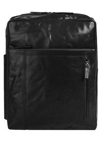 SPIKES & SPARROW Laptoprucksack, SPIKES & SPARROW, schwarz, Rindsleder, Leder, Retro, casual, Rucksäcke, echt Leder
