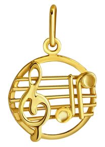 Firetti Damen Ketten-Anhänger "Schmuck Geschenk Gold 375 Halsschmuck Anhänger Halskette Noten", Gelbgold 375, 0,75 g, gold, Gelbgold 375,