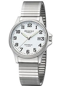 Regent Uhren REGENT Damen Quarzuhr, silber, Armbanduhren, Armbanduhr,Herren,Damen, Zugband, Edelstahlarmband, bis 10bar wasserd.