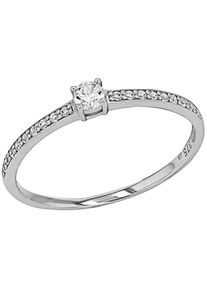 Amor Damen Fingerring "2037434/-35/-36/-37", 56, Weißgold 333, 0,9mm, weiß, Weißgold 333, Fingerringe, mit Zirkonia (synth.)