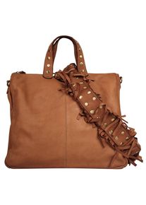 Samantha Look Damen Umhängetasche, braun, Leder, vintage, Taschen, echt Leder, Made in Italy