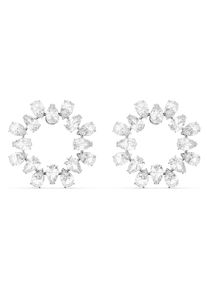 Swarovski Damen Paar Ohrstecker "Matrix Baguette Kreis, 5601509", Metall, silber, Metall, Ohrringe, mit Swarovski Kristall
