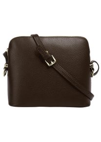 CLUTY Damen Umhängetasche, braun, Leder, unifarben, Taschen, echt Leder, Made in Italy