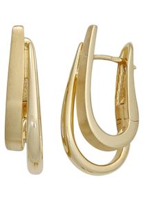 Jobo Damen Paar Creolen, Gelbgold 585, gelb, Gelbgold 585, Ohrringe, 585 Gold