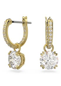 Swarovski Damen Paar Ohrhänger "Stilla Round, 5636717, 5638802, 5639975", Metall, gold, Metall, Ohrringe, mit Swarovski Kristall - Einhänger abnehmbar
