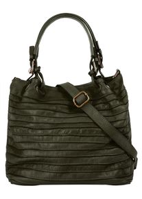 Samantha Look Damen Shopper, grün, Leder, Taschen, echt Leder, Made in Italy