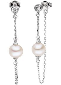 ADRIANA Damen Paar Ohrstecker "Schmuck Geschenk Silber 925 Ohrringe Sanremo, S31", Silber 925 (Sterlingsilber)-Perlen, weiß, Silber 925
