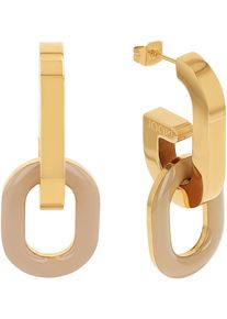JOOP! JOOP Damen Paar Ohrstecker "2038024", Edelstahl, beige, Edelstahl, Ohrringe, mit Emaille - Einhänger abnehmbar