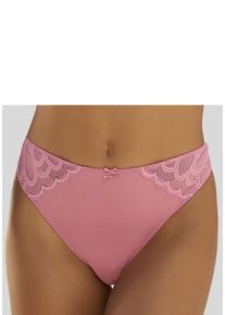 Lascana Tanga 'Evita' pink Gr. 48/50 für Damen. Mit Schleife, Spitze, Schmuckelement