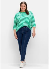 Große Größen Jeggings mit Teilungsnähten Gr. 54 blau von sheego für Damen
