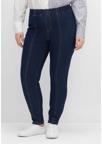 Große Größen Jeggings mit Teilungsnähten Gr. 50 blau von sheego für Damen