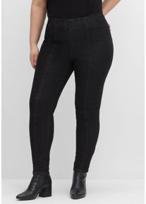 Große Größen Jeggings mit Teilungsnähten Gr. 42 schwarz von sheego für Damen