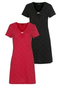 Vivance Dreams Nachthemd mehrfarbig Gr. 32/34 für Damen. Mit V-Ausschnitt. Figurumspielend. Nachhaltig.