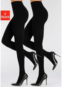Lascana Große Größen Strickstrumpfhose Gr. 52/54 schwarz für Damen