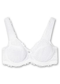 Große Größen Bügel-BH mit Stickerei-Spitze allover Gr. 100D weiß geblümt von sheego für Damen